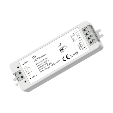 Skydance C1: 12-48V Single Color LED Controller with RF Wireless Dimming (350/700mA)
