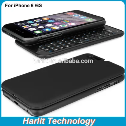 Mini Keyboard For Apple 6S with Slide Out Portective Case LED Back lIght Wireless Bluetooth Keyboard For Apple iPhone 6 6S