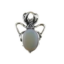 Opalite 13X18mm Cabs Antique Silver Alloy Spider Pendant for DIY Making Jewelry