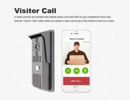 AlyBell Wi-Fi Intercom System Night Vision Waterproof Smart WiFi Video Doorbell