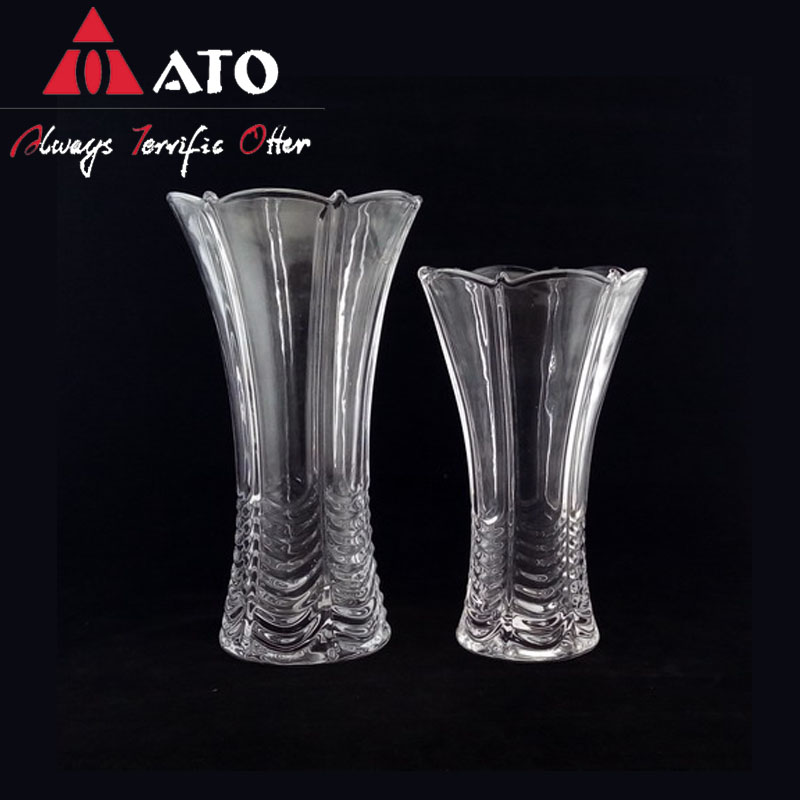Design modern desktop clear machine made glass vase