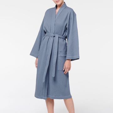 Cotton Waffle Bathrobe spa hotel bath robes unisex kimono waffle bathrobe Supplier