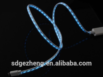 EL wire visible LED sync cable for smartphones el 8pin usb cable