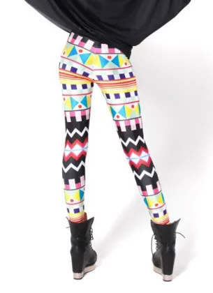 Milk Silk Geometric Print Digital Star Sky Casual Fashion Tight Leggings 9530