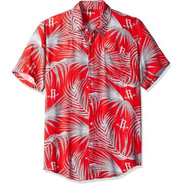 pereka baju cetak baju bunga hawaii dengan warna merah