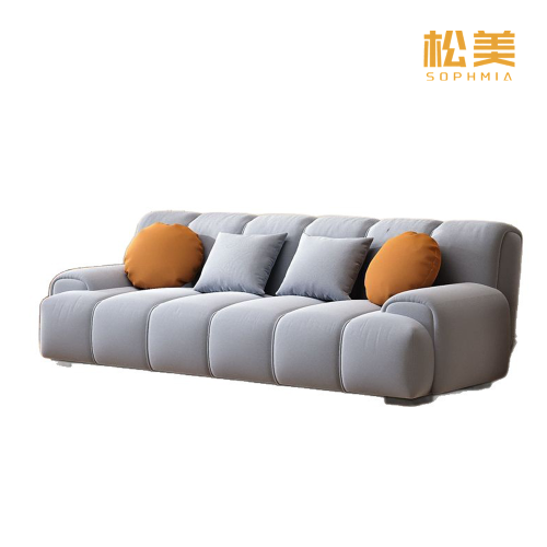 Кожаный секционный диван бежевого цвета