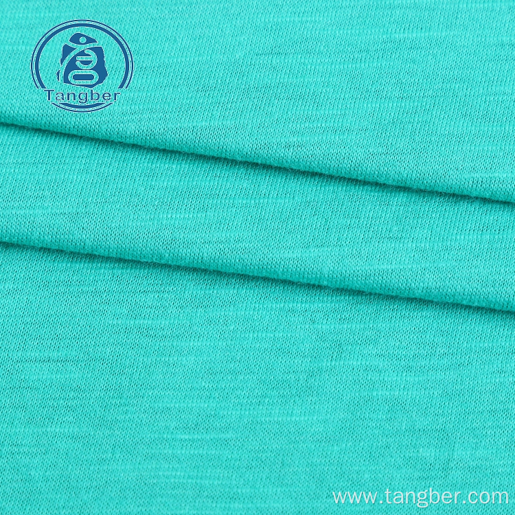 100% spun polyester slub jersey fabric for tshirts