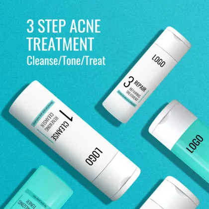 Vegan Anti-Acne Facial Care Set: Oil Control Cleanser, Moisturizer, and Toner