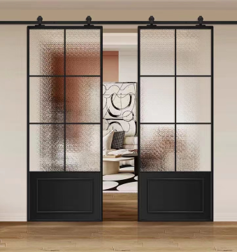 Custom French Style Aluminum Glass Sliding Barn Door