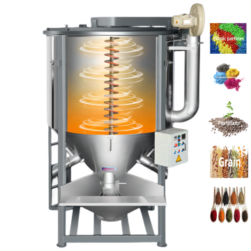 Vertical Conical Heating Mixer for Plastic Pellet Feed Granulation and Homogenization