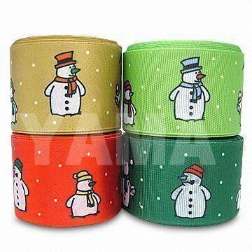 Christmas Ribbon/Christmas Decoration, Made of 100% Polyester with Satin Finsh
