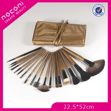 2015 professional makeup brush sets/gold pouch with 18pcs brushes/soft cosmetic brushes