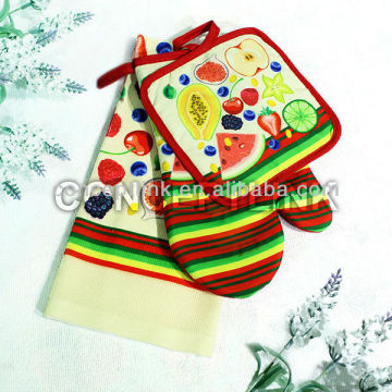 Kitchen Set Oven Mitten Potholder Hand Towel