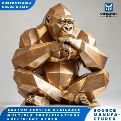 Polygon Style Gorilla Art Sculpture
