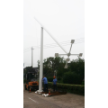 galvanized steel middle hinged folding street light poles