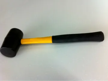 Rubber mallet with fiberglass handle