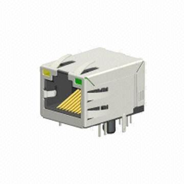 Shielded RJ45 Modular Jack Connector, Through Hole Type, with Built-in 10/100Mbps Transformer