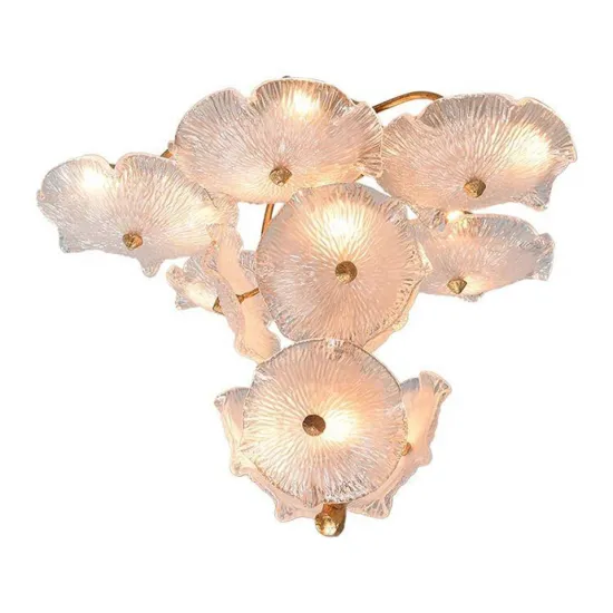 2021 Modern Luxury Hotel Interior Copper Glass G9 Ceiling Lights