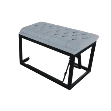 Metal Shoe Bench with Mirror and Foot Stool
