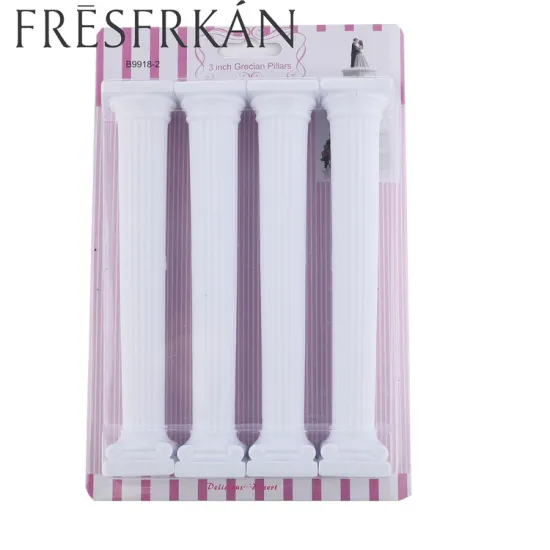 4Pcs Set White Grecian Pillars Cake Stand for Wedding and Valentine's Day