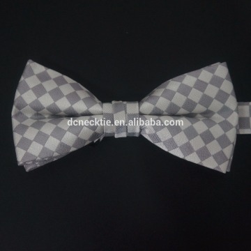 100% silk hand made white and gray wholesale bow tie