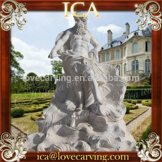 hand carved natrual white travertine marble man roman statues