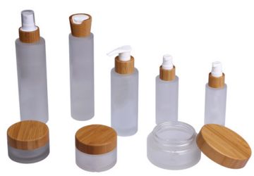 20ml glass jar cosmetic packaging bamboo lid face cream container glass cream jar with bamboo cap