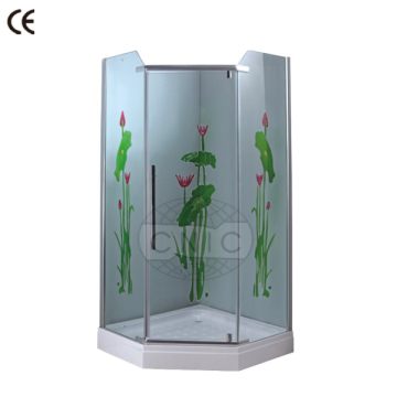 Fashion colorful clear glass corner shower enclosure