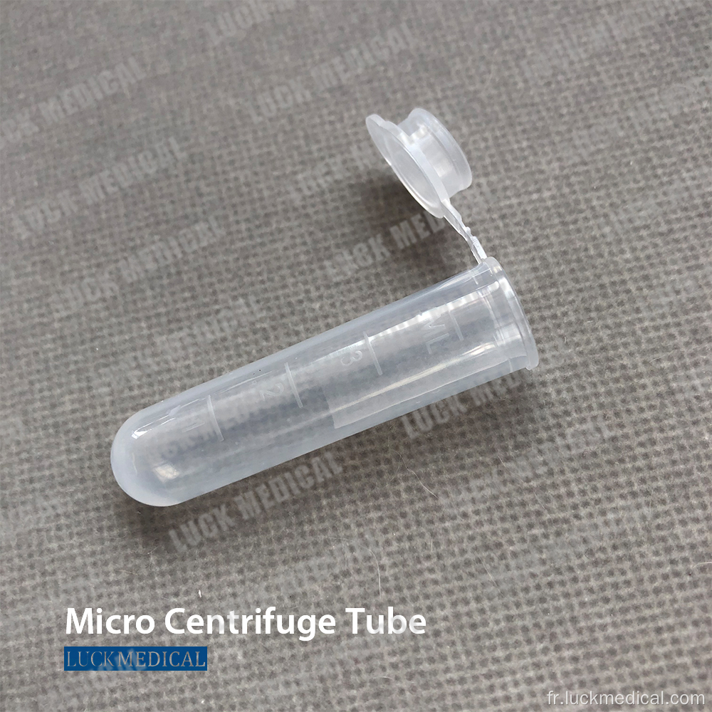 Tube de microcentrifugeuse stérile en plastique