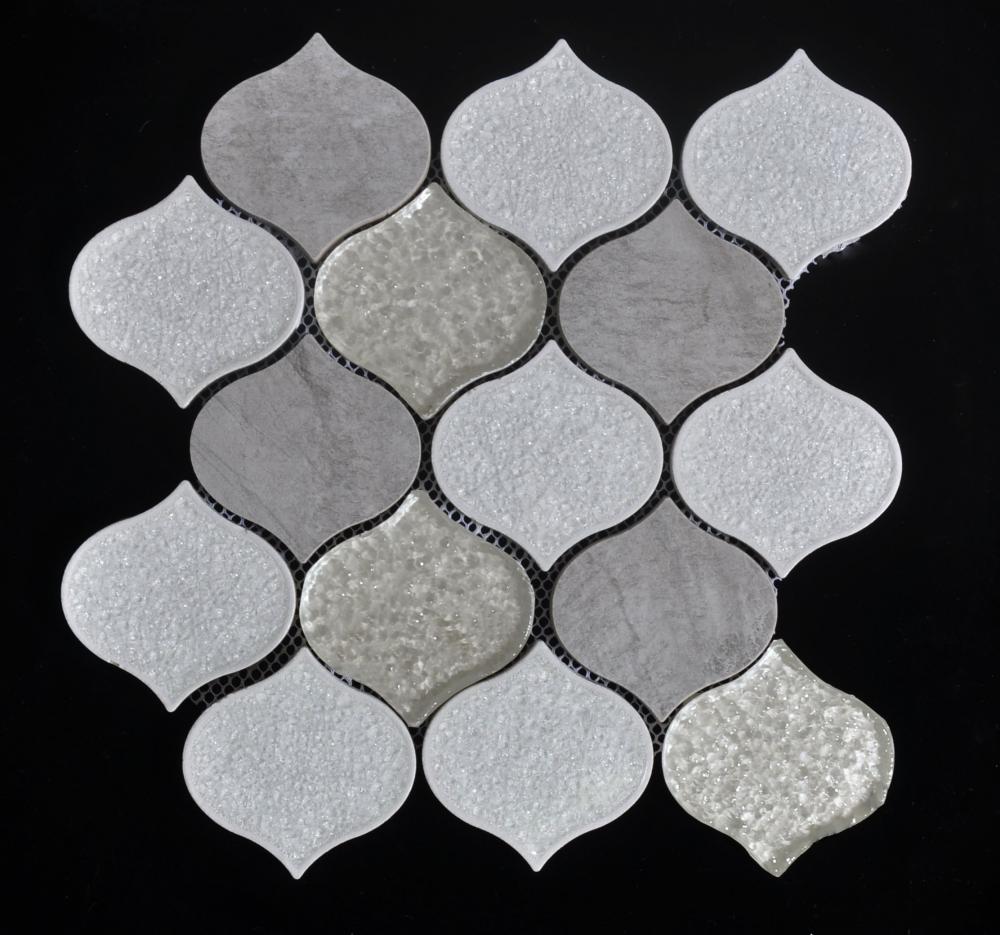 White Lantern Shape Porcelain Glass Mosaic