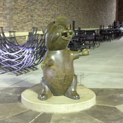 Outdoor lovely bronze brass statue metal beaver sculpture