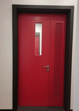 Double-leaf steel entrance door