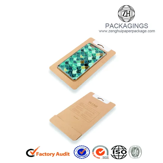 Recycled brown cell phone case box packaging retail