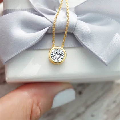 Wholesale Light Luxury Multi-Function Clavicle Chain with Rhinestone and April White Birthstone Pendant
