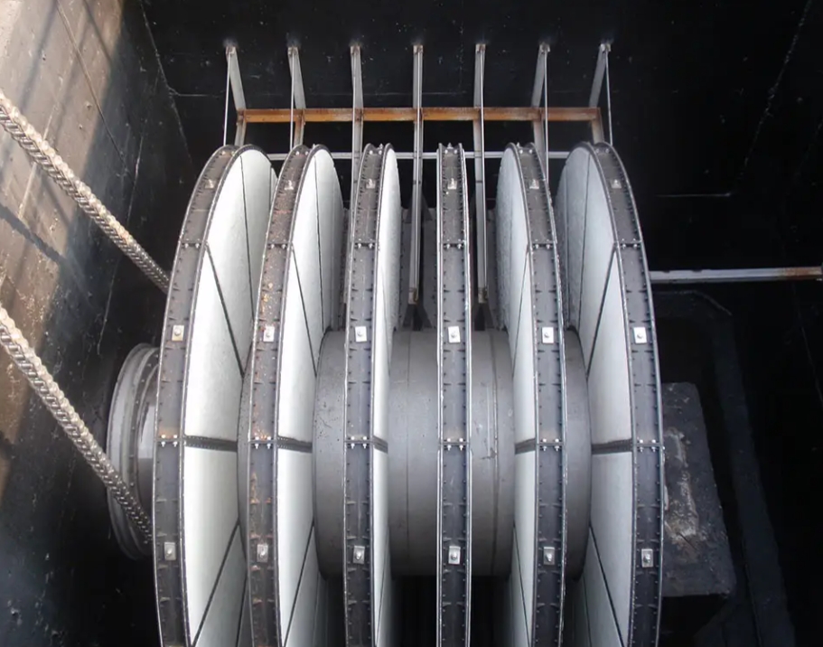 Filtro de disco de fibra para tratamento de esgoto