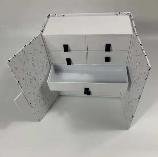 Rigid cardboard packaging flower pattern advent calendar box