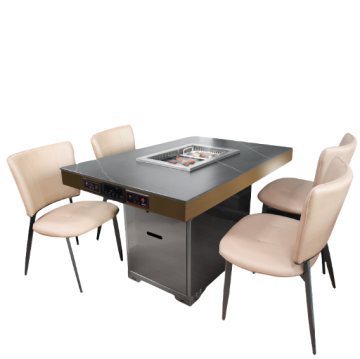 Smokeless small hot pot, barbecue table