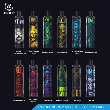 Pufos descartáveis ​​Ruok Energy 5000 Puffs