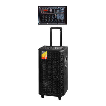Wireless Outdoor Speaker with USB/FM/SD/Bluetooth/Guitar Input, Remote Battery