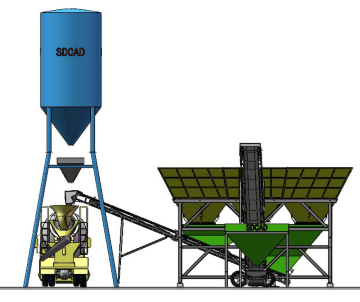 SDCAD 100yd³ Portable Aggregate Batcher: A Versatile Solution for Gravel, Sand, and Stone Batching without a Concrete Mixer