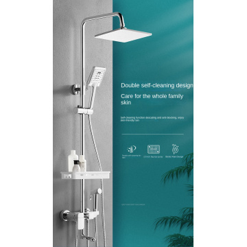 4 Functions Wall-Mounted Chrome Bathroom Brass Shower Set