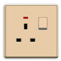 13A square socket with neon