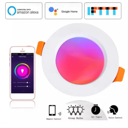 Tuya Zigbee 3.0 Smart Wireless Dimmable RGB RGBW RGBCW LED Downlight (7W/10W/12W) - Works with Echo Dot (No Hub Required)