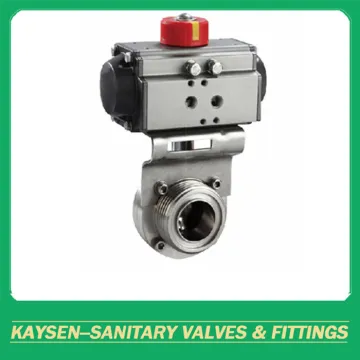 3A Hygienic Butterfly Valve Aluminium Pneumatic Male end
