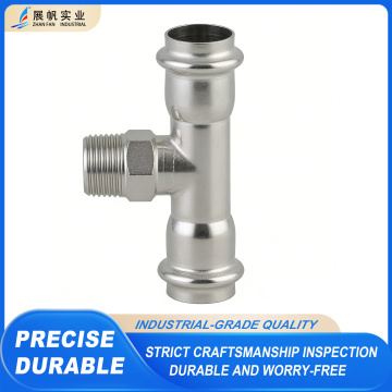 Paslanmaz Çelik Dış Dişli Üç Yollu Konnektör