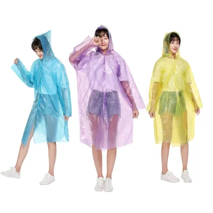 Raincoat Manufacturers: Offering PE Disposable Emergency Waterproof Transparent Outdoor Rain Ponchos