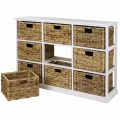 3x3 Storage Unit - 9 Drawer with Seagrass Baskets