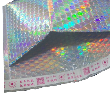 Diseño colorido de la bolsa de correo de burbuja holográfica de metal