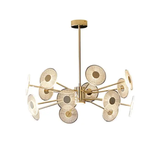 INSHINE Glass Flat Brass Pendant Light