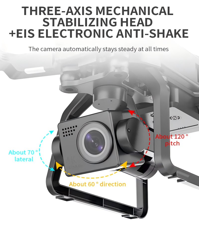 4K GPS Drone With Camera 3-Axis Gimbal Brushl